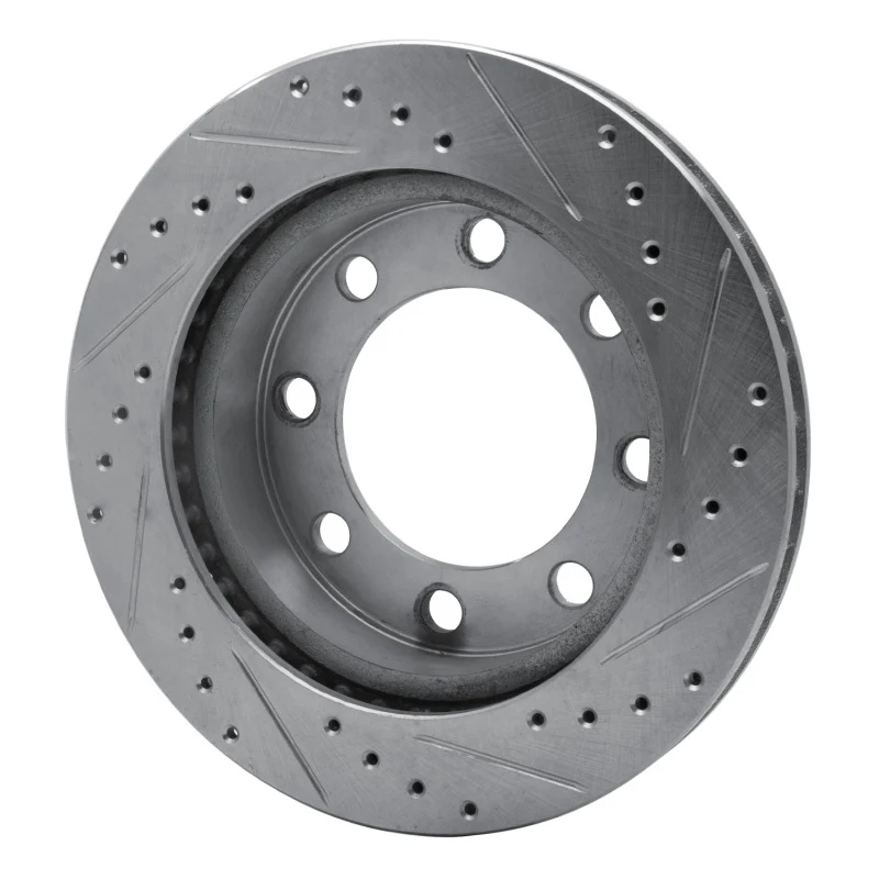 R1 71-97 Dodge D300 Front Left Drilled & Slotted Silver Brake Rotor - Image 4