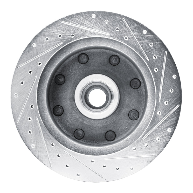 R1 73-77 Dodge B300 Van (71-74) / B300 (75-80) Front Left Drilled & Slotted Silver Brake Rotor - Image 4