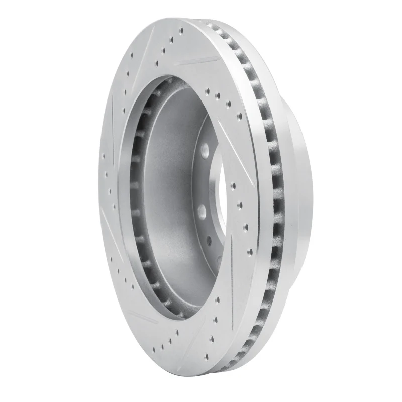 R1 73-79 Ford F-250 2WD (Excl Super Duty) Front Right Drilled & Slotted Silver Brake Rotor - Image 2