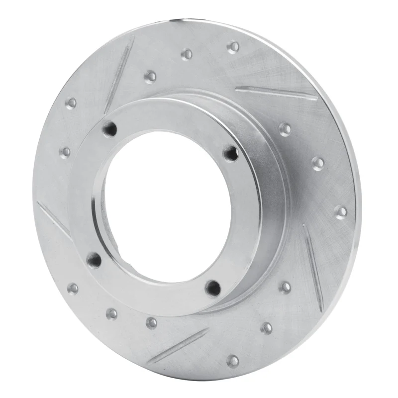 R1 73-79 Honda Civic Hatchback Front Left Drilled & Slotted Silver Brake Rotor - Image 5