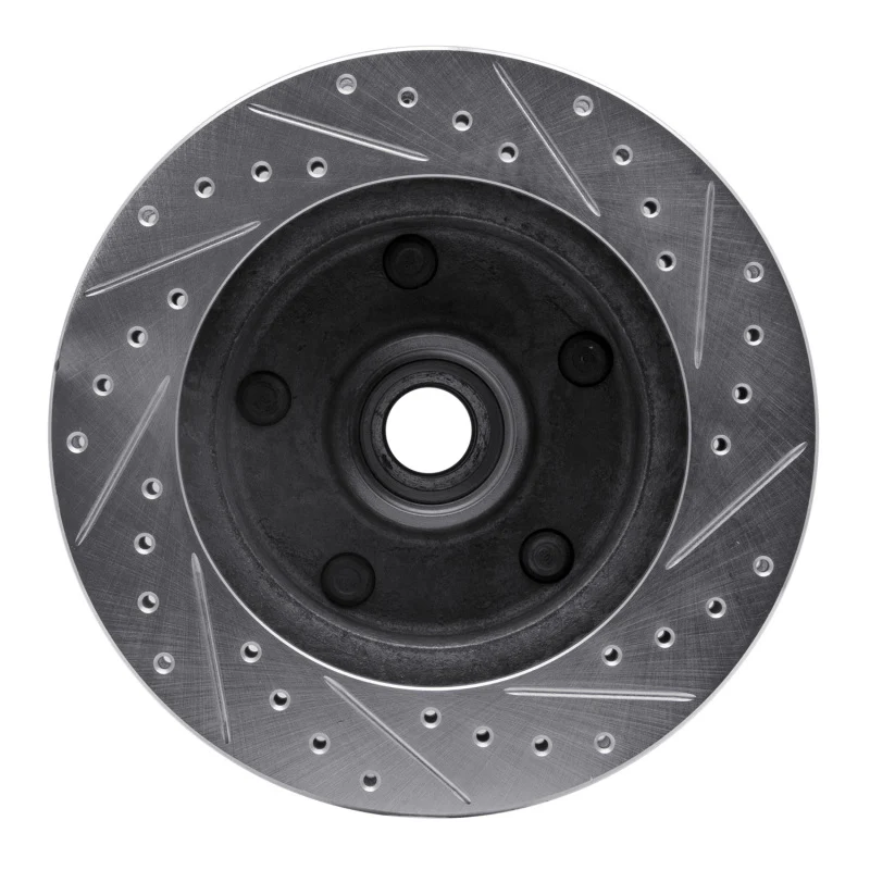 R1 73-93 Ford E-150 Econoline Front Left Drilled & Slotted Silver Brake Rotor - Image 3