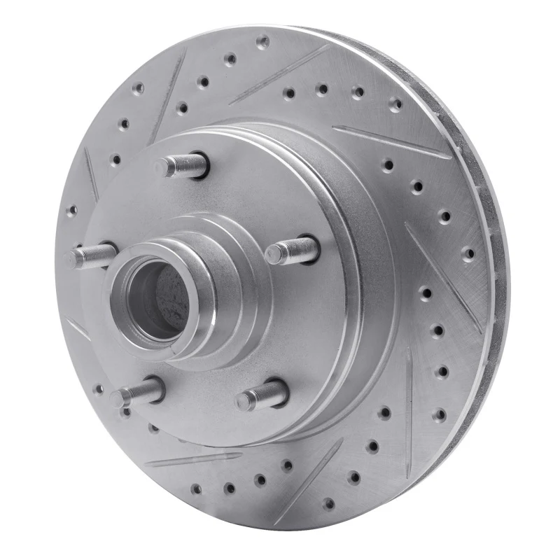 R1 73-93 Ford E-150 Econoline Front Left Drilled & Slotted Silver Brake Rotor - Image 4