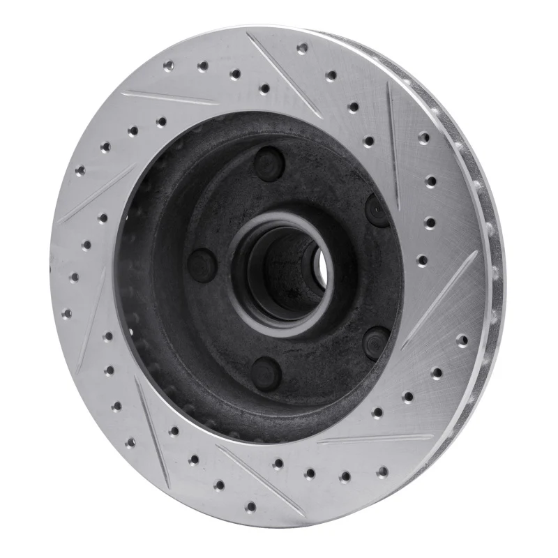 R1 73-93 Ford E-150 Econoline Front Left Drilled & Slotted Silver Brake Rotor - Image 5