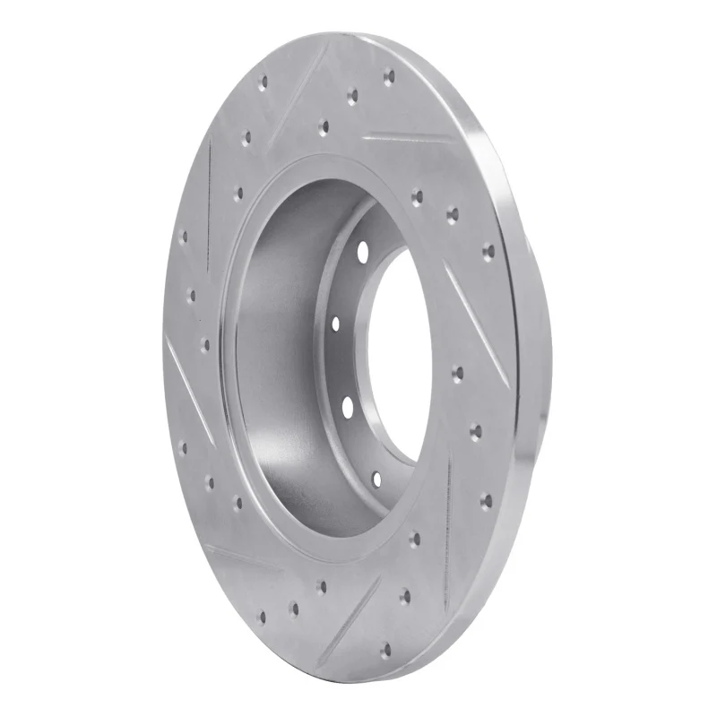 R1 74-16 Land Rover Defender (Mexico) Rear Right Drilled & Slotted Silver Brake Rotor - Image 4