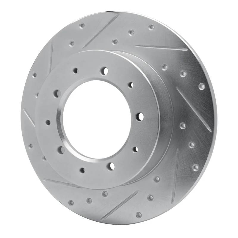 R1 74-16 Land Rover Range Rover Rear Left Drilled & Slotted Silver Brake Rotor - Image 4