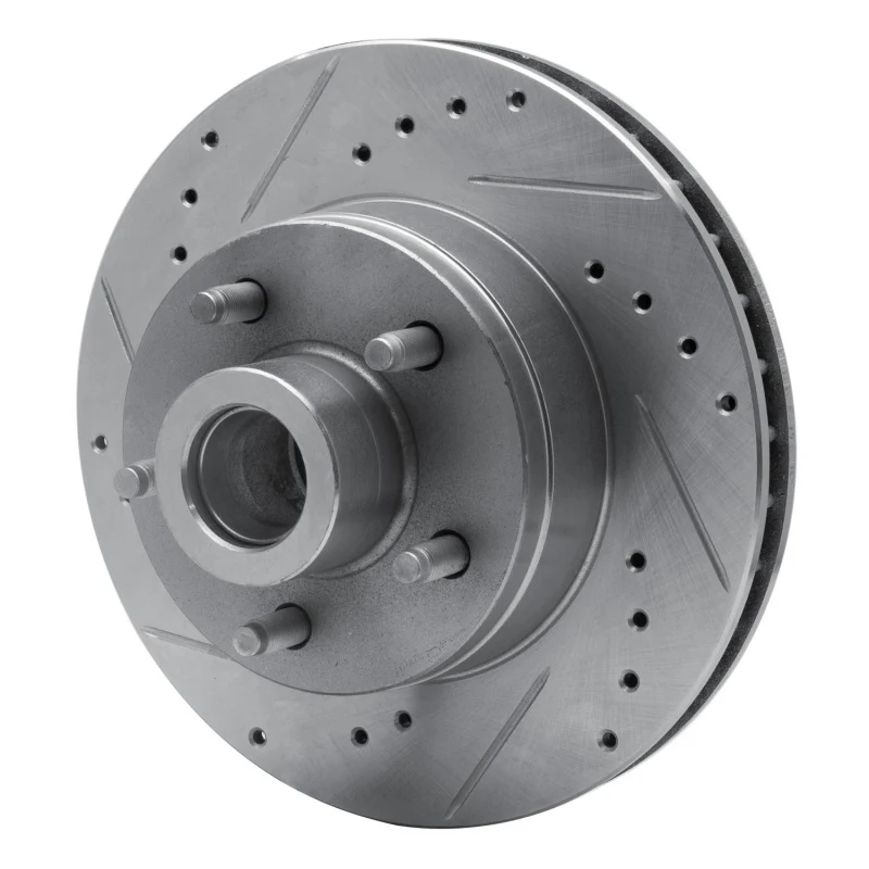 R1 74-79 Ford Gran Torino Front Left Drilled & Slotted Silver Brake Rotor - Image 3