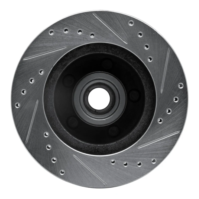R1 74-79 Ford Gran Torino Front Left Drilled & Slotted Silver Brake Rotor - Image 4