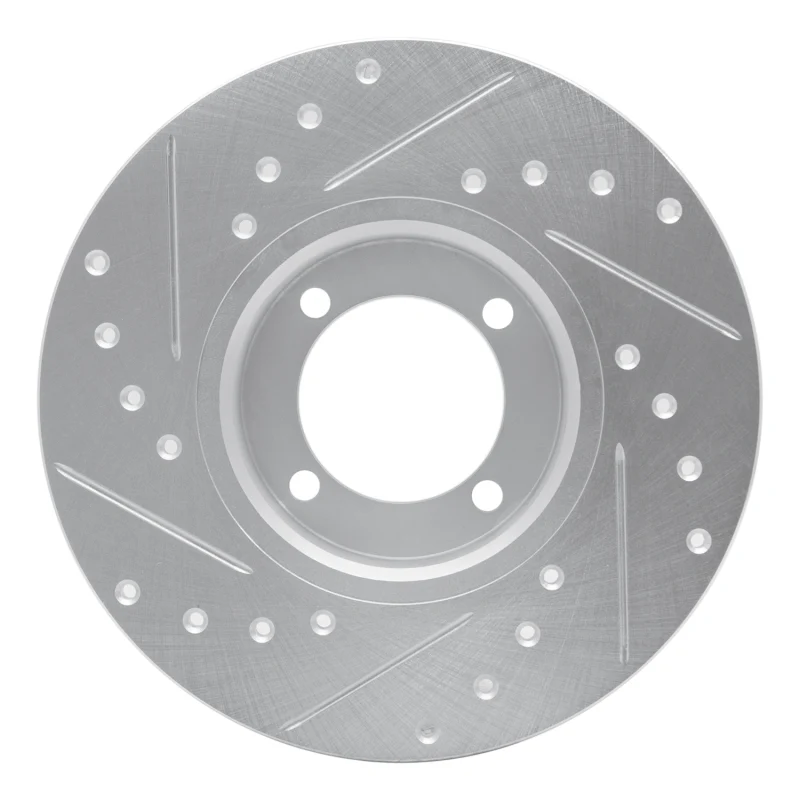 R1 74-79 Lotus Elite Front Right Drilled & Slotted Silver Brake Rotor - Image 5