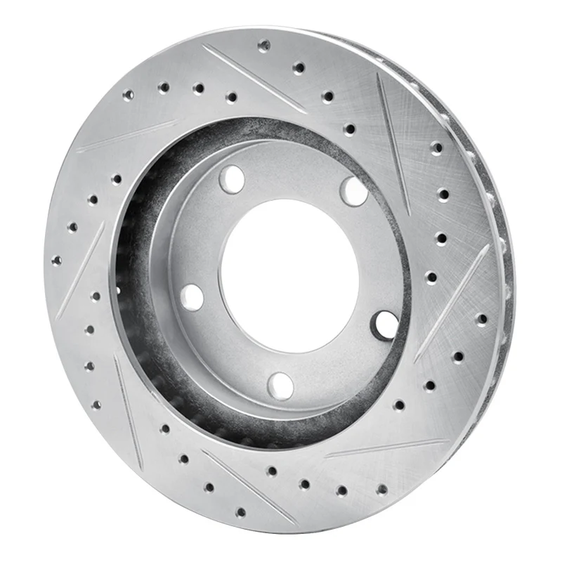 R1 74-80 InternatIonal SCOUT II Front Left Drilled & Slotted Silver Brake Rotor - Image 2