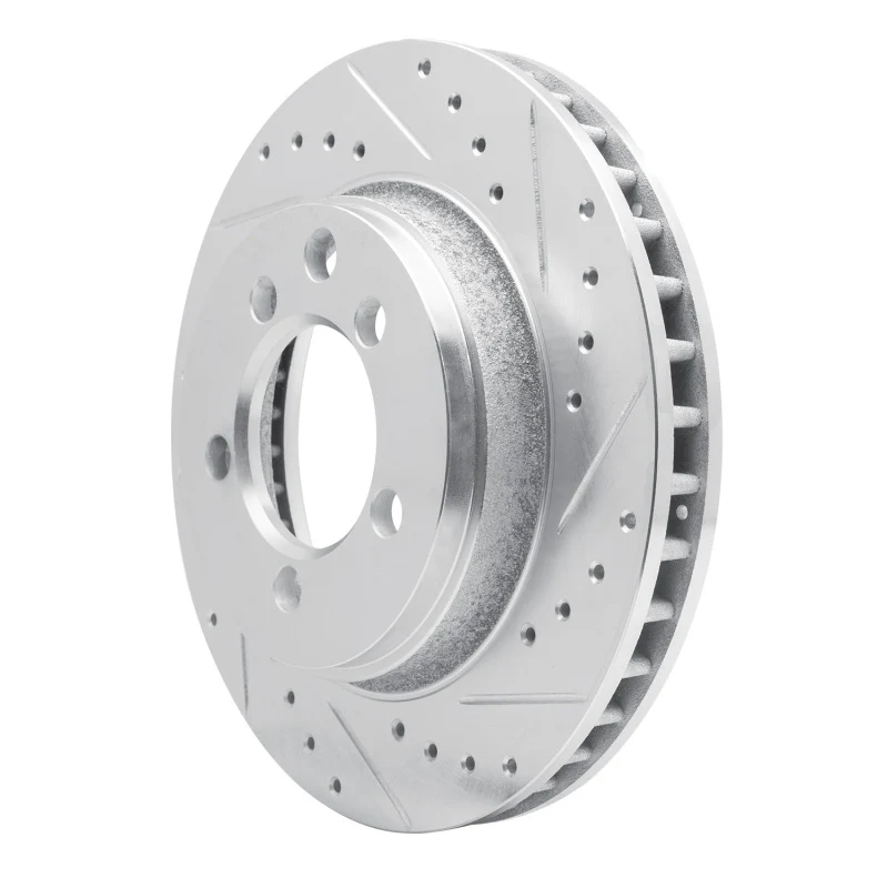 R1 74-81 Dodge W150 Front Right Drilled & Slotted Silver Brake Rotor - Image 2