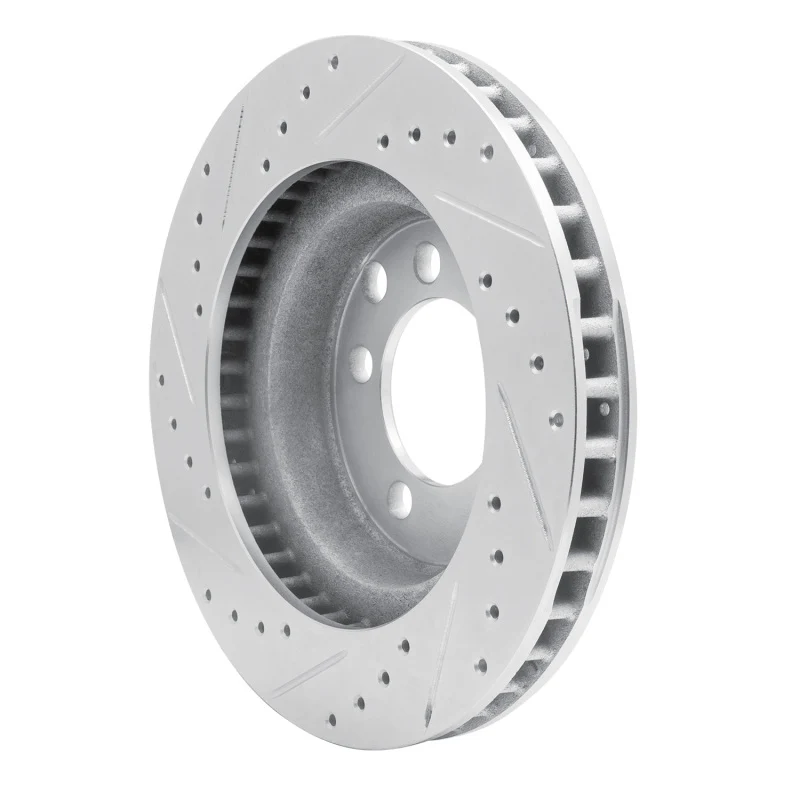 R1 74-81 Dodge W150 Front Right Drilled & Slotted Silver Brake Rotor - Image 5