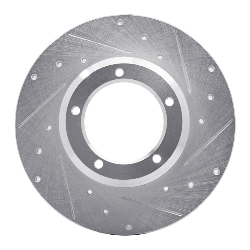 R1 74-99 Land Rover Defender 110 Front Right Drilled & Slotted Silver Brake Rotor