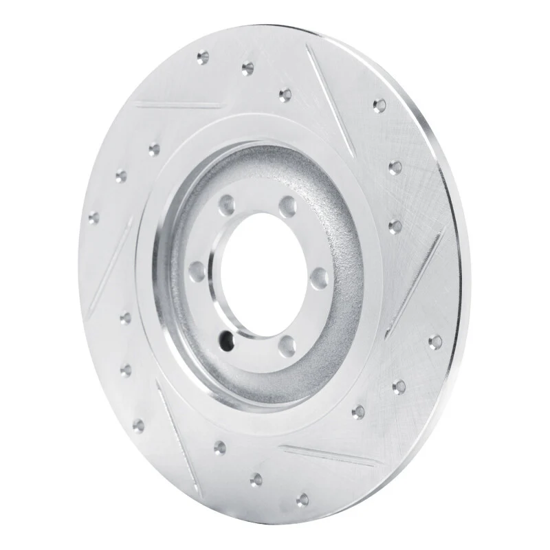 R1 75-79 Alfa Romeo ALFETTA Rear Right Drilled & Slotted Silver Brake Rotor - Image 2
