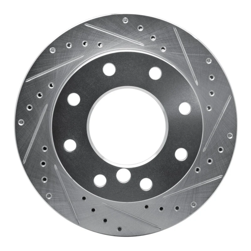 R1 75-79 Dodge W200 Front Right Drilled & Slotted Silver Brake Rotor - Image 6