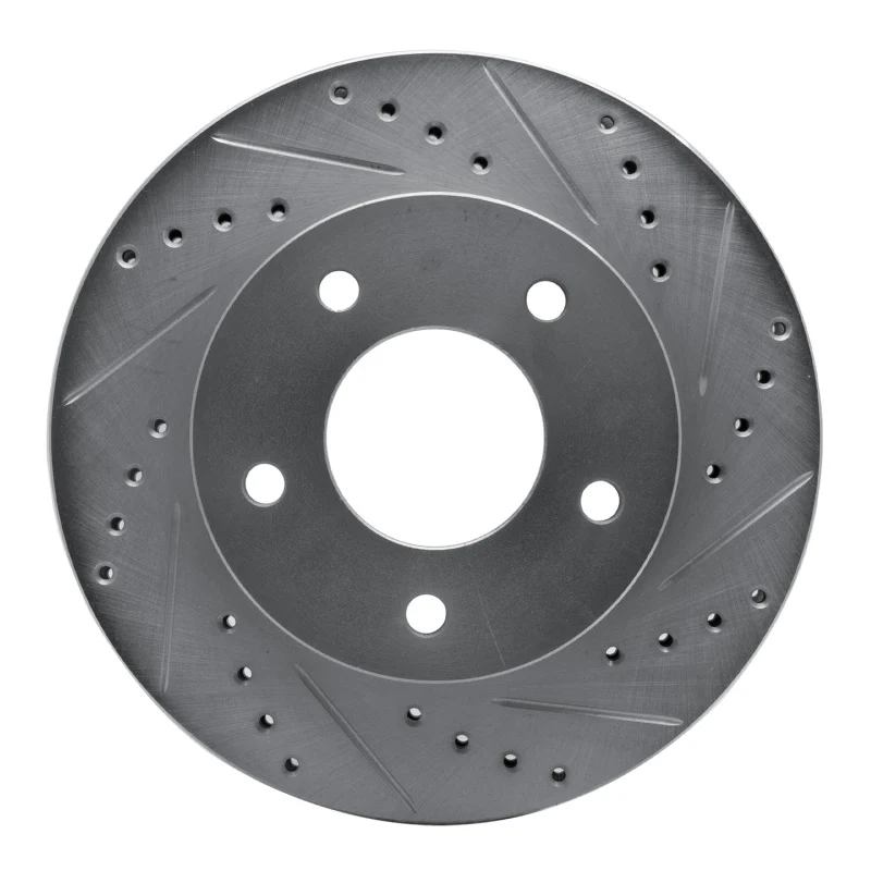 R1 75-79 Ford LTD Right Rear Drilled & Slotted Silver Brake Rotor