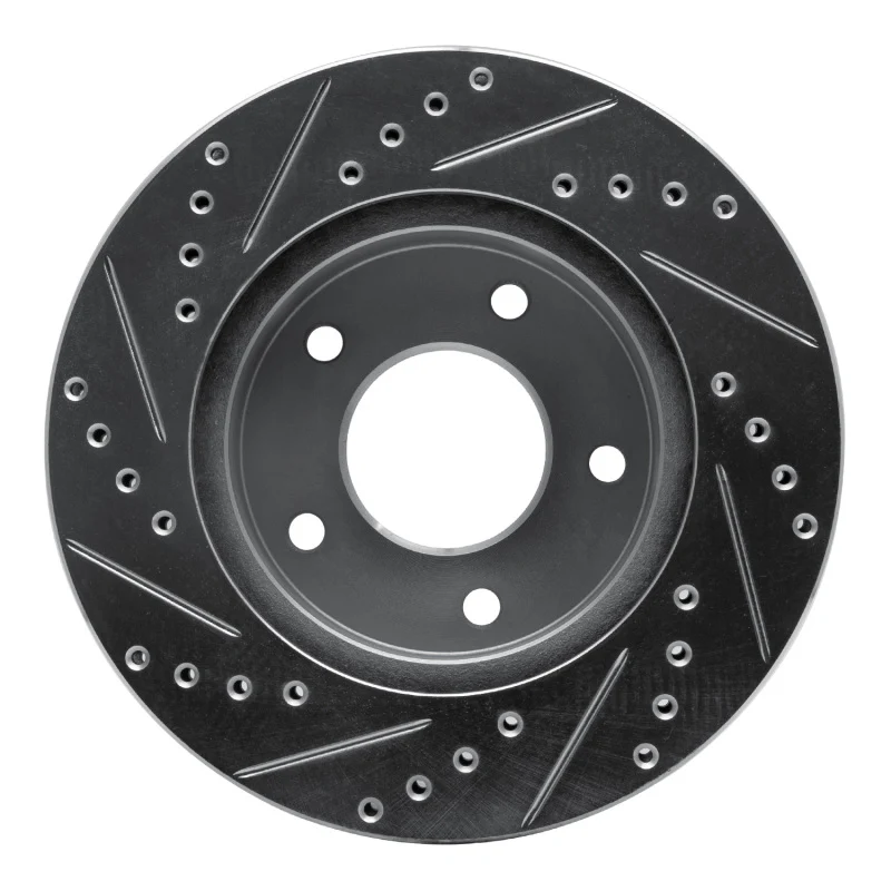 R1 75-79 Ford LTD Right Rear Drilled & Slotted Silver Brake Rotor - Image 3