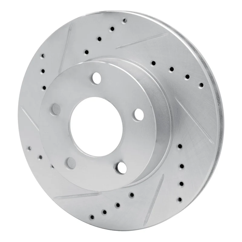 R1 75-80 Ford Granada Left Rear Drilled & Slotted Silver Brake Rotor - Image 3