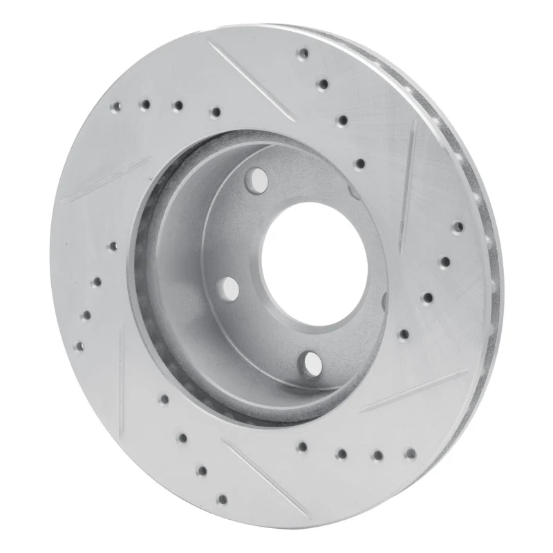 R1 75-80 Ford Granada Left Rear Drilled & Slotted Silver Brake Rotor - Image 5