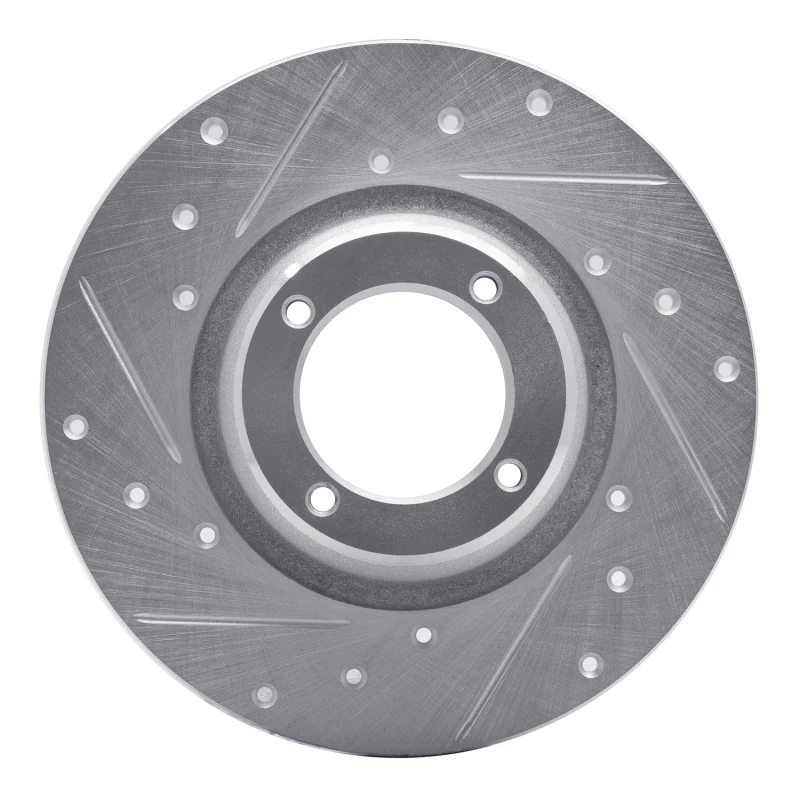 R1 75-80 Triumph TR7 Front Left Drilled & Slotted Silver Brake Rotor