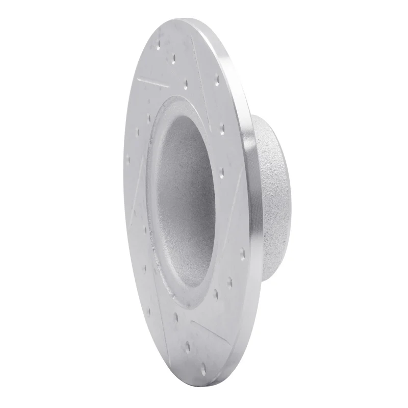R1 75-80 Triumph TR7 Front Left Drilled & Slotted Silver Brake Rotor - Image 4