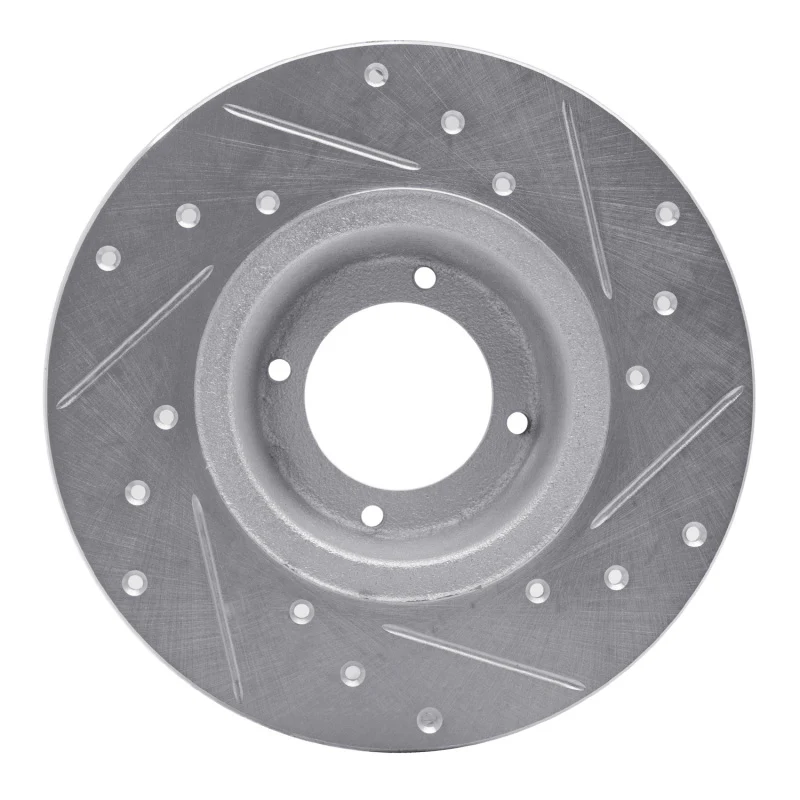 R1 75-80 Triumph TR7 Front Left Drilled & Slotted Silver Brake Rotor - Image 5
