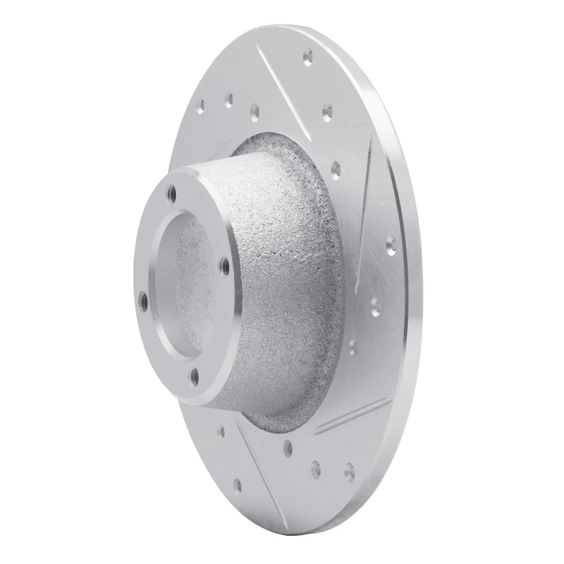 R1 75-80 Triumph TR7 Front Right Drilled & Slotted Silver Brake Rotor - Image 3