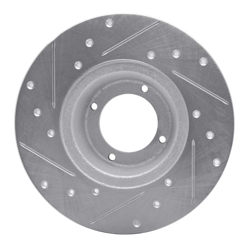 R1 75-80 Triumph TR7 Front Right Drilled & Slotted Silver Brake Rotor - Image 5