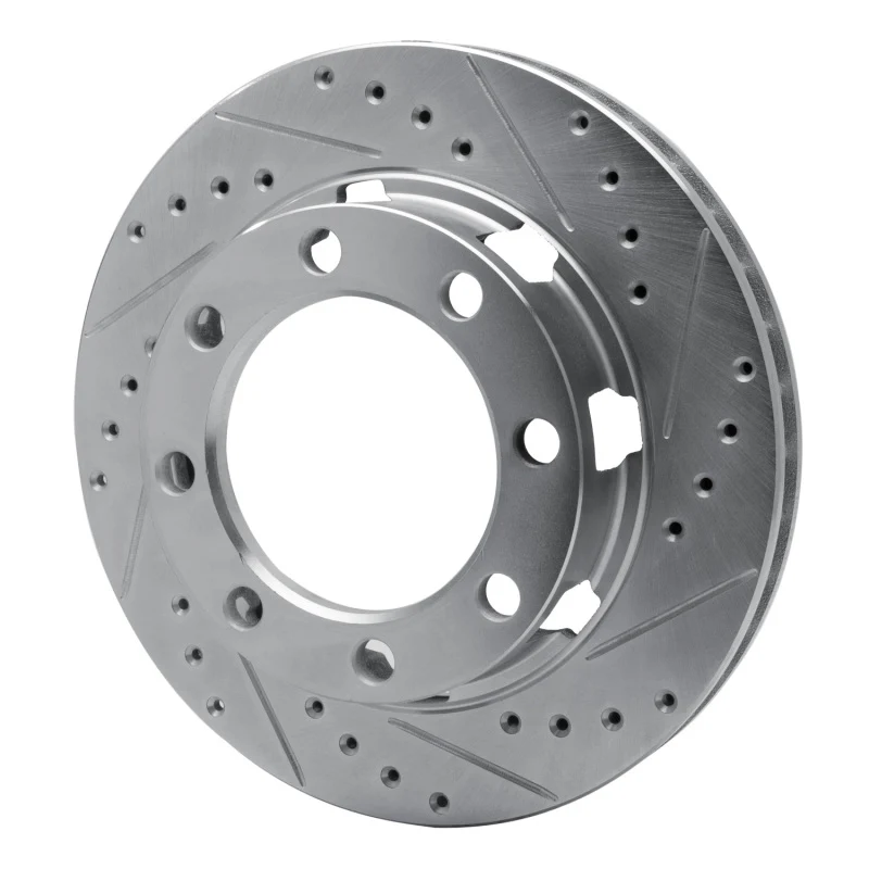 R1 75-93 Dodge W200 Front Right Drilled & Slotted Silver Brake Rotor - Image 5