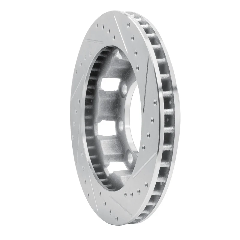 R1 75-93 Dodge W300 Front Left Drilled & Slotted Silver Brake Rotor - Image 4