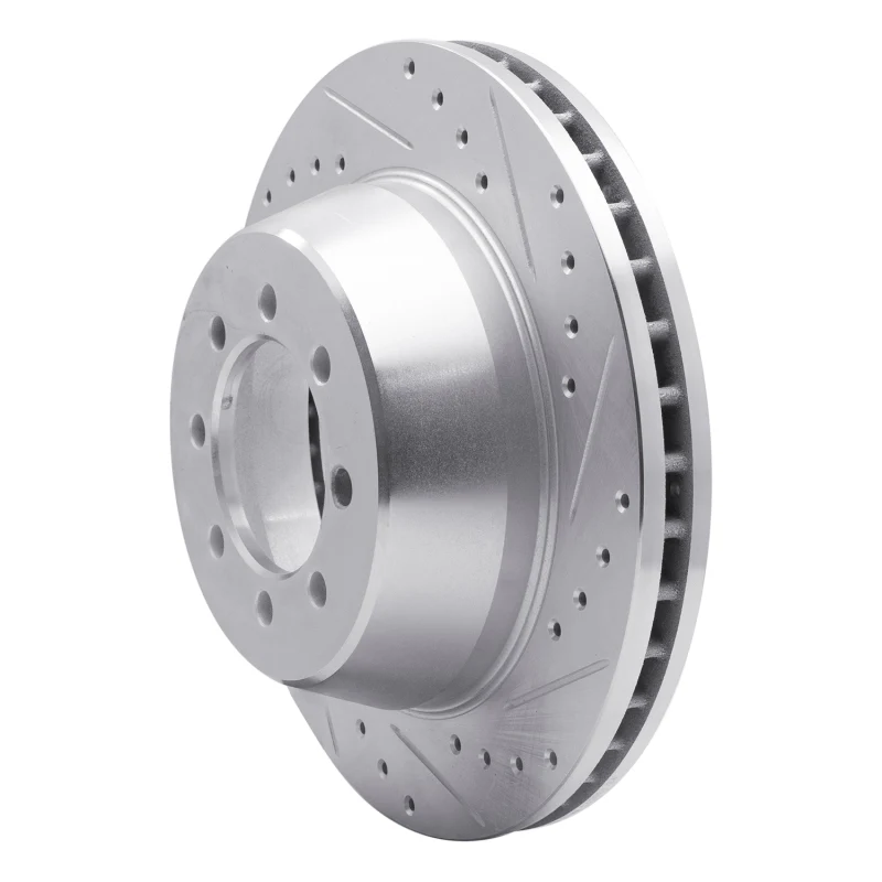 R1 75-94 Ford E-350 Econoline Front Right Drilled & Slotted Silver Brake Rotor - Image 4