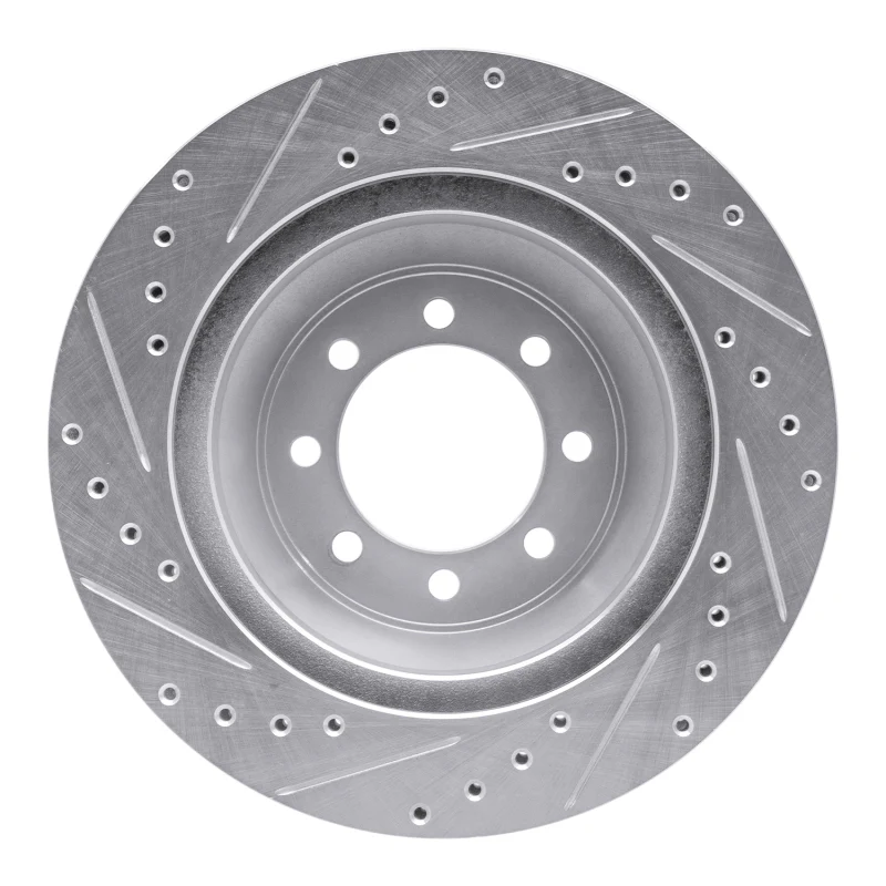 R1 75-94 Ford E-350 Econoline Front Right Drilled & Slotted Silver Brake Rotor - Image 5