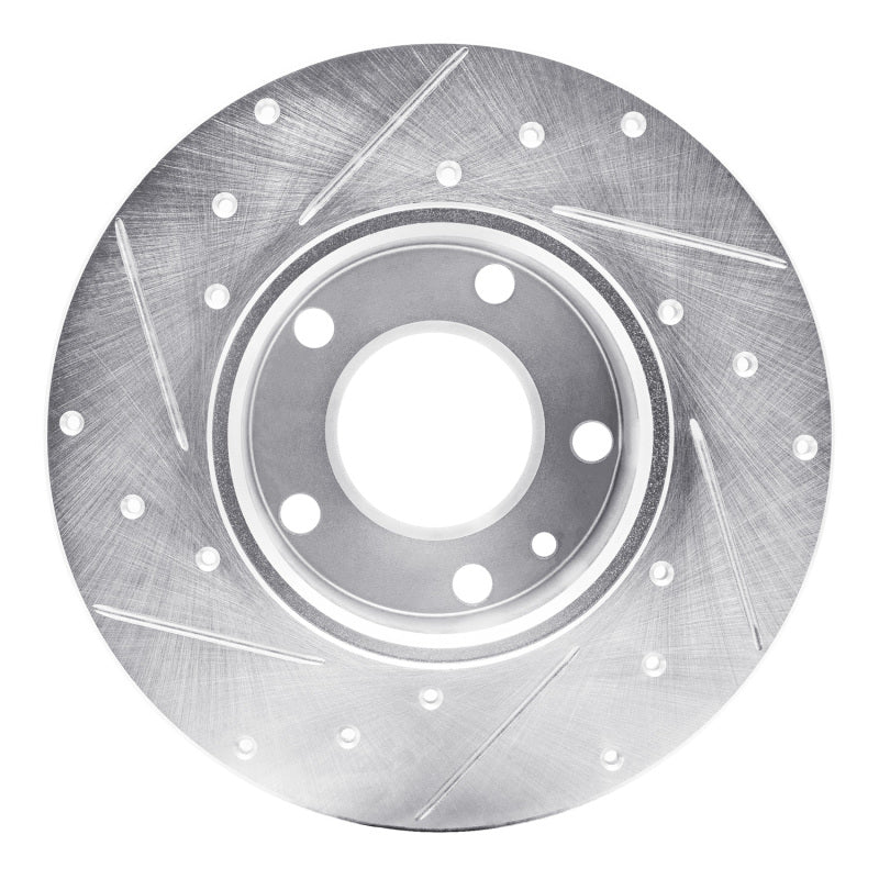 R1 76-76 BMW 530I Front Right Drilled & Slotted Silver Brake Rotor - Image 3