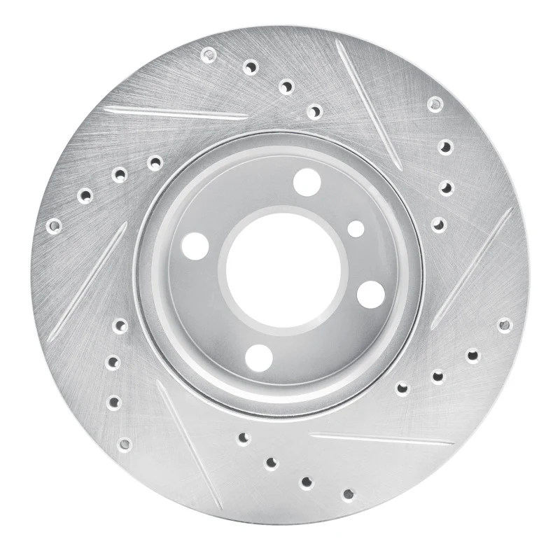 R1 76-77 BMW 320I (USA/Canada) Front Left Drilled & Slotted Silver Brake Rotor - Image 4