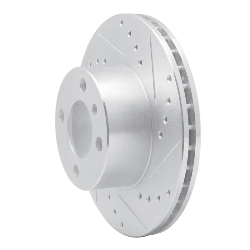 R1 76-77 BMW 320I (USA/Canada) Front Right Drilled & Slotted Silver Brake Rotor - Image 2