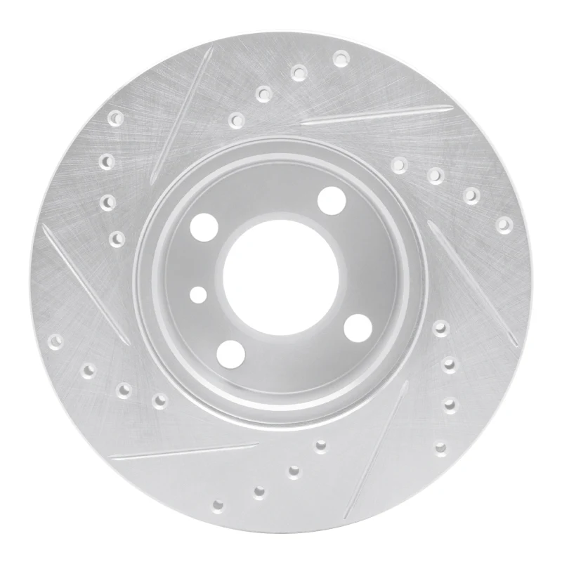R1 76-77 BMW 320I (USA/Canada) Front Right Drilled & Slotted Silver Brake Rotor - Image 3