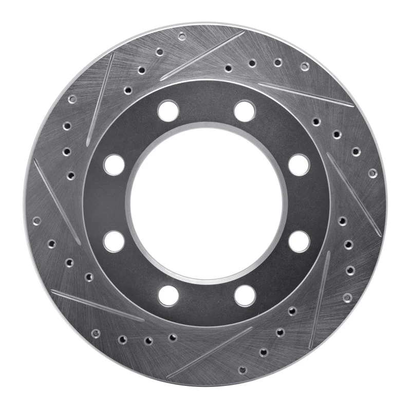 R1 76-79 Ford F-250 4WD (Excl Super Duty) Front Left Drilled & Slotted Silver Brake Rotor