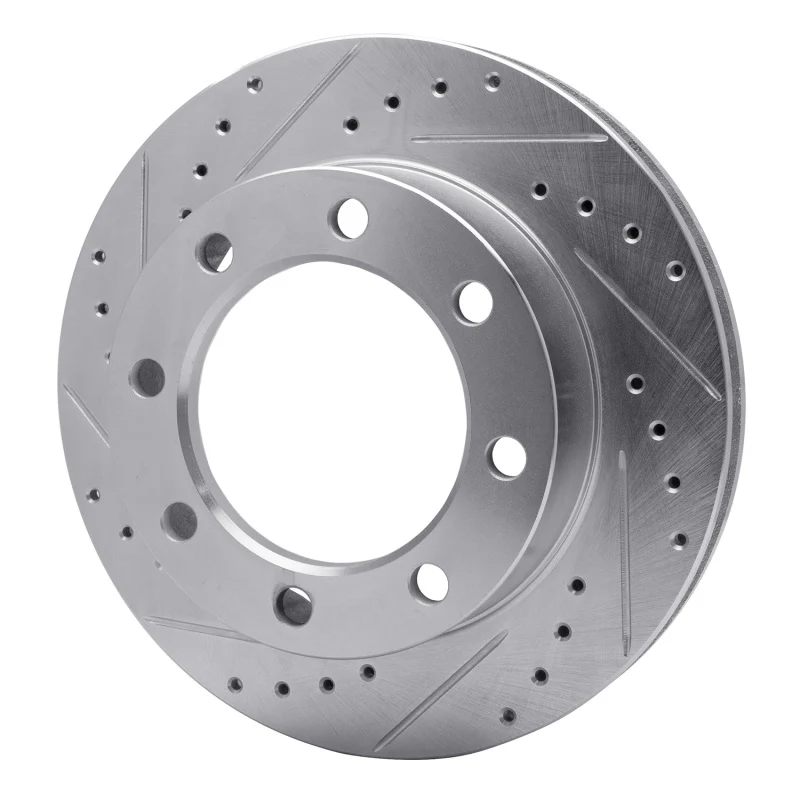 R1 76-79 Ford F-250 4WD (Excl Super Duty) Front Left Drilled & Slotted Silver Brake Rotor - Image 2