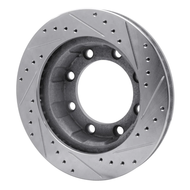 R1 76-79 Ford F-250 4WD (Excl Super Duty) Front Left Drilled & Slotted Silver Brake Rotor - Image 3