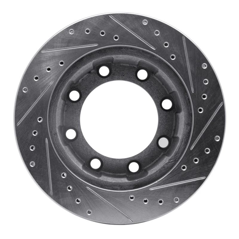 R1 76-79 Ford F-250 4WD (Excl Super Duty) Front Left Drilled & Slotted Silver Brake Rotor - Image 4