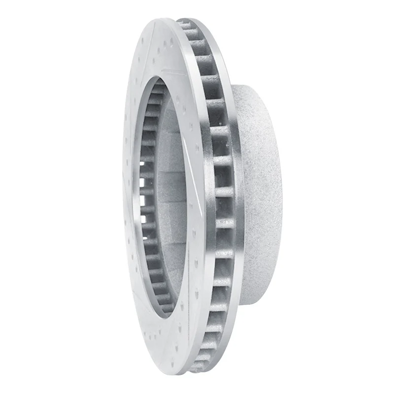 R1 76-79 Ford F-250 4WD (Excl Super Duty) Front Right Drilled & Slotted Silver Brake Rotor - Image 2