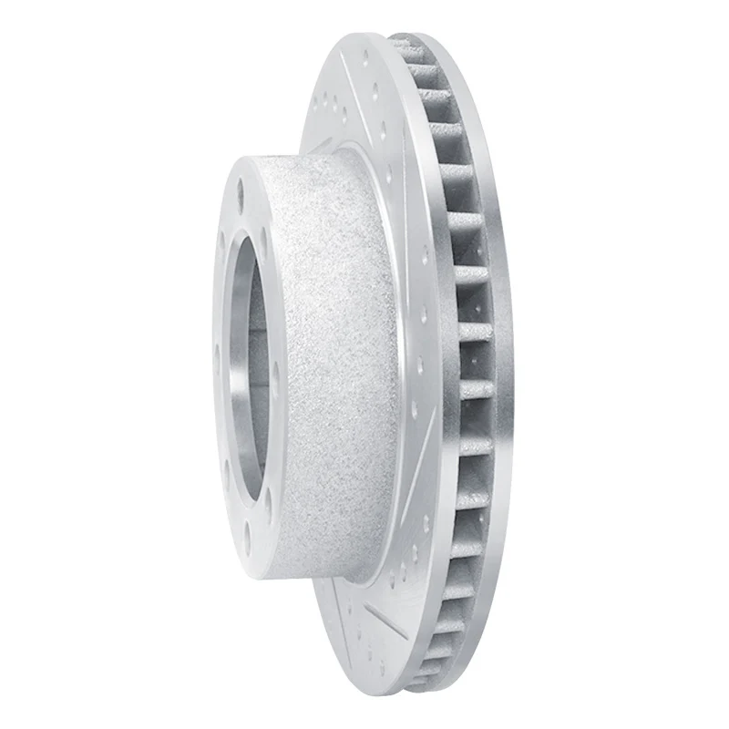R1 76-79 Ford F-250 4WD (Excl Super Duty) Front Right Drilled & Slotted Silver Brake Rotor - Image 3