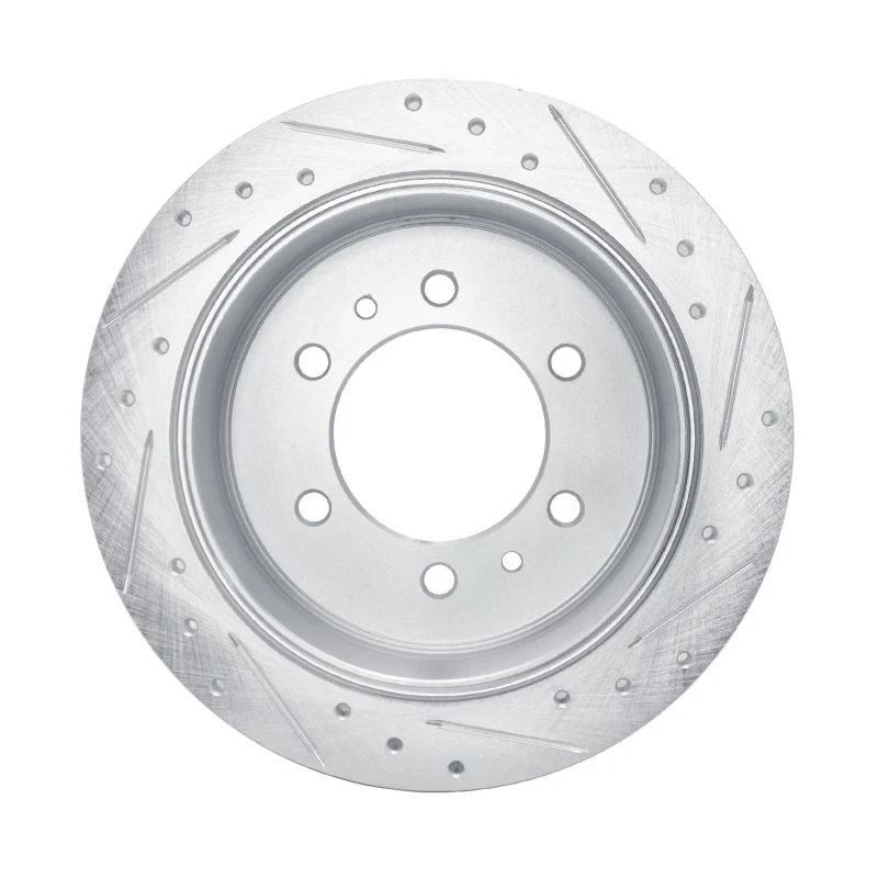 R1 76-80 Chevrolet Luv Front Left Drilled & Slotted Silver Brake Rotor - Image 2
