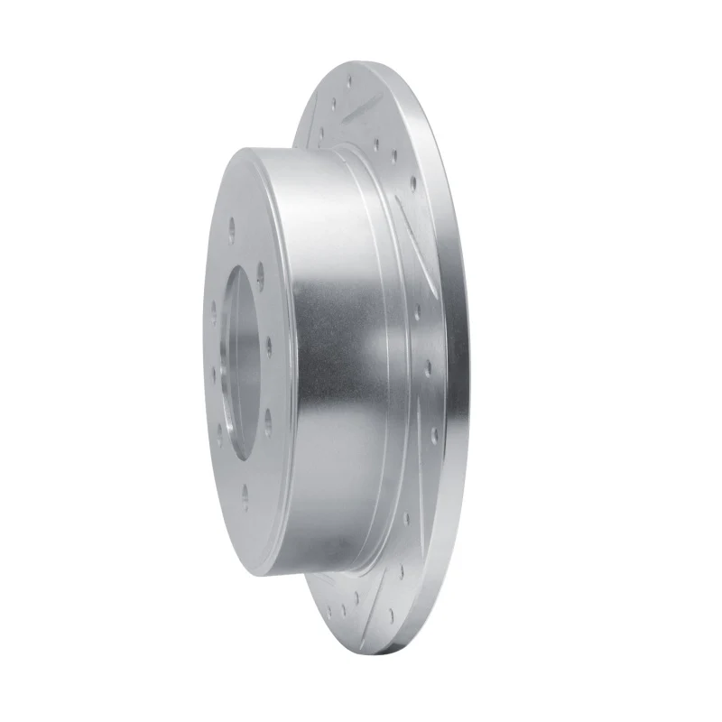 R1 76-80 Chevrolet Luv Front Left Drilled & Slotted Silver Brake Rotor - Image 4