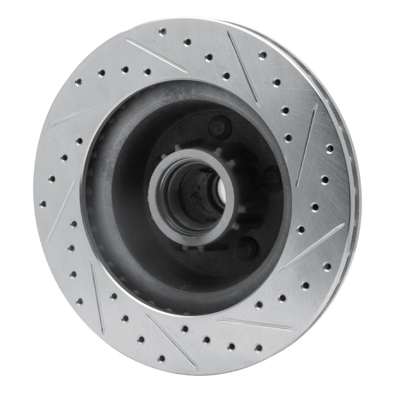 R1 76-81 Chrysler Newport Front Left Drilled & Slotted Silver Brake Rotor - Image 2