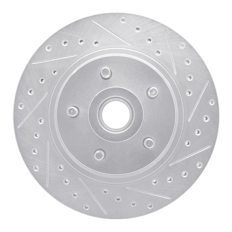 R1 76-81 Chrysler Newport Front Right Drilled & Slotted Silver Brake Rotor