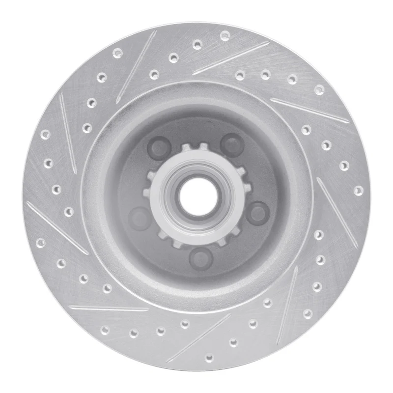 R1 76-81 Chrysler Newport Front Right Drilled & Slotted Silver Brake Rotor - Image 5