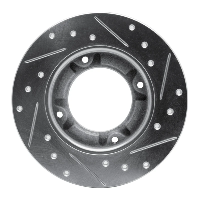 R1 76-81 Honda Accord Hatchback Front Left Drilled & Slotted Silver Brake Rotor - Image 2