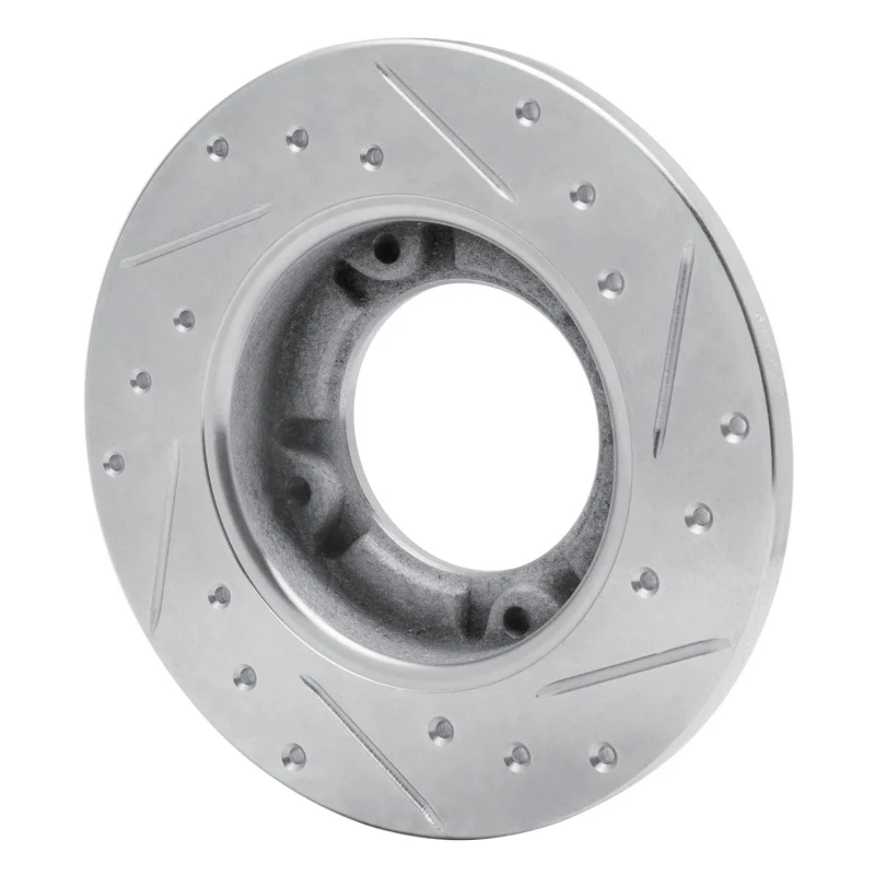R1 76-81 Honda Accord Hatchback Front Left Drilled & Slotted Silver Brake Rotor - Image 5