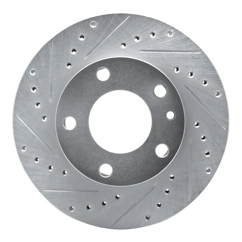 R1 76-82 BMW 528I Front Left Drilled & Slotted Silver Brake Rotor