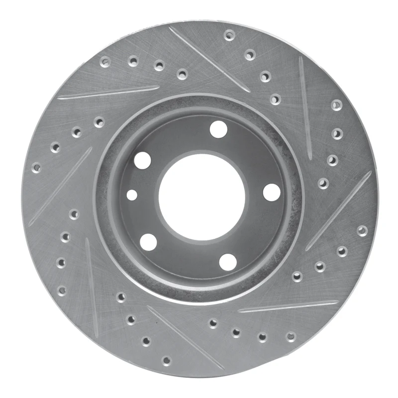 R1 76-82 BMW 528I Front Left Drilled & Slotted Silver Brake Rotor - Image 4